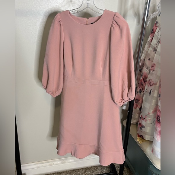 Ann Taylor pink ruffle flounce dress size 4 - Picture 1 of 6